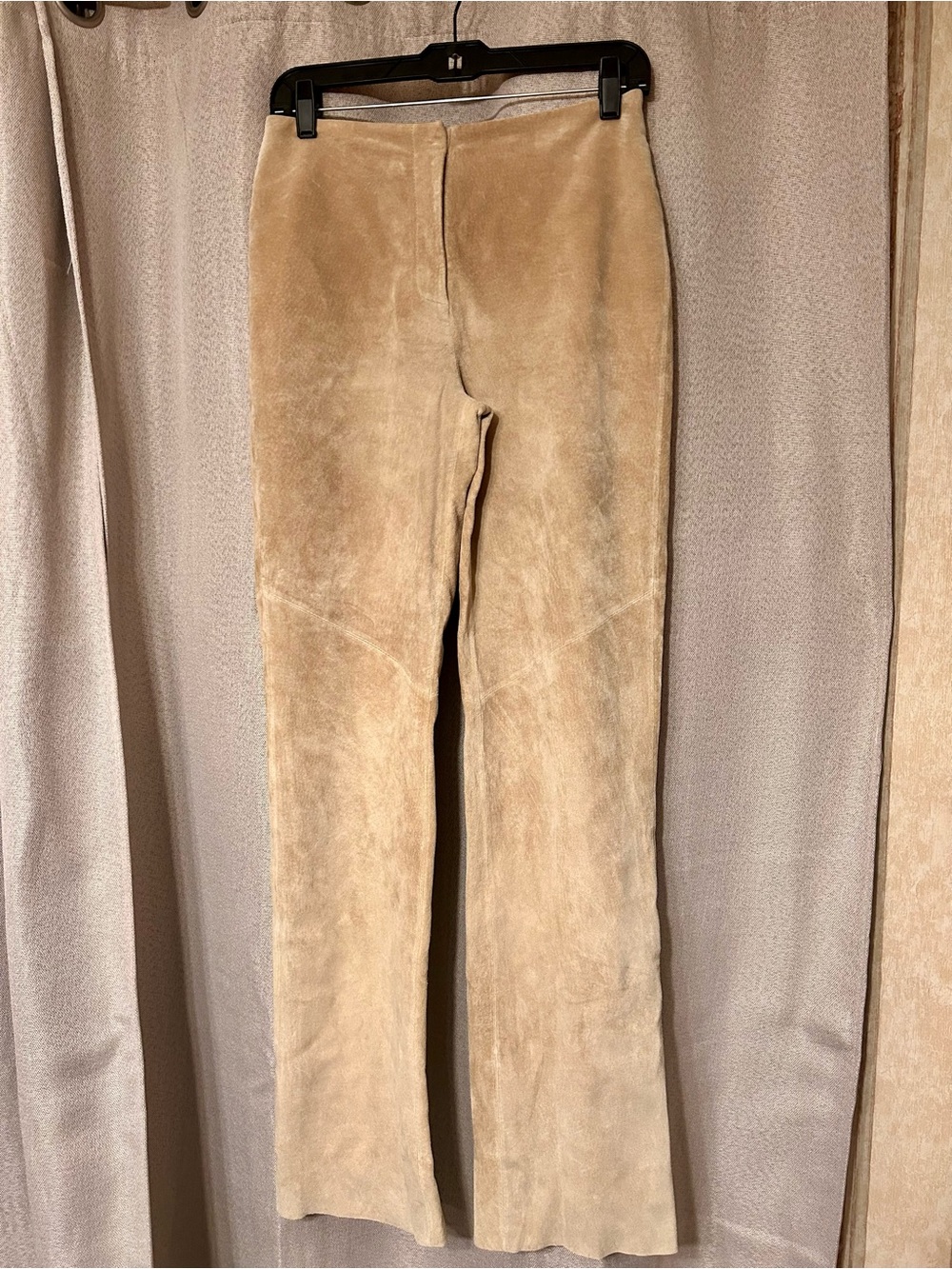 White House Black Market Women’s Tan Leather/Suede Bootleg Pants 4